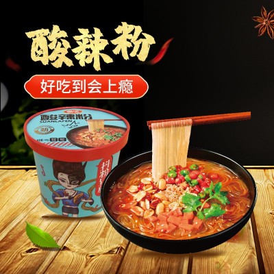 卓华抖粉异族酸辣粉桶装网红红薯粉丝批发