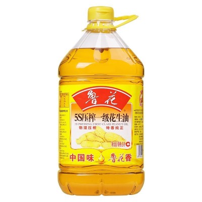 鲁花5S压榨一级花生油5L家用健康营养油花生香味浓郁团购福利