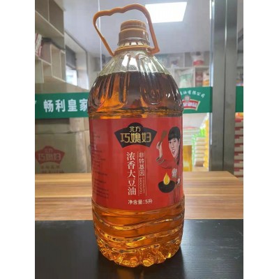 批发北方巧媳妇浓香大豆油5L（4桶/箱）桶装非转三级大豆油批发图4