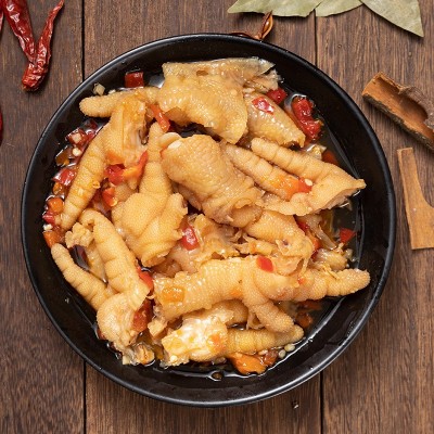现货批发网红酸辣无骨鸡爪柠檬去骨凤爪零食200g鸡脚果味无 骨鸡爪图3