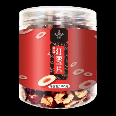 厂家批发 红枣片罐装100g 新疆若羌红枣干 无核红枣圈OEM贴牌定制图5