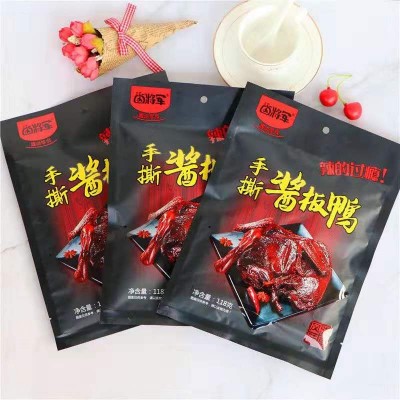湖南特产卤将军酱板鸭108g香辣风干手撕酱卤鸭肉非整只休闲零食图1