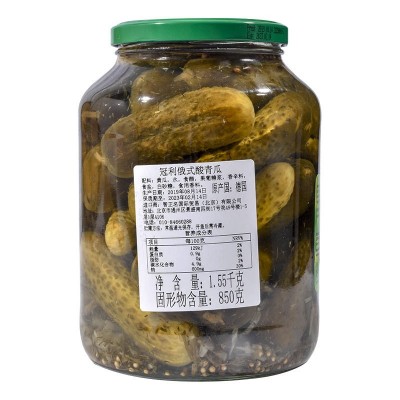 德国进口冠利俄式酸黄瓜 670g*12西餐汉堡搭档即食腌制酸青瓜罐头图4