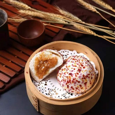 广式七彩金丝燕麦包批发早餐早点速冻食品儿童营养包子燕麦包子图3