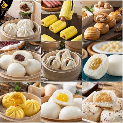 商用包点系列叉烧包奶黄包豆沙包酒楼蒸包早点生煎包红豆包速冻品图3