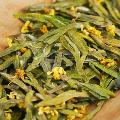 桂花龙井绿茶茶叶2023年新茶批发杭州茶叶绿茶春茶花果茶袋装现货图4