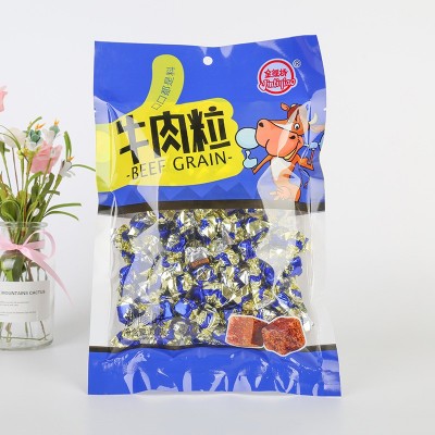 金鲤桥100g牛肉粒香辣沙嗲五香咖喱多口味手撕肉干零食年货批发图2
