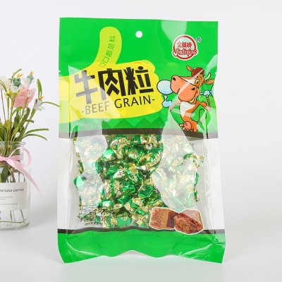 金鲤桥100g牛肉粒香辣沙嗲五香咖喱多口味手撕肉干零食年货批发