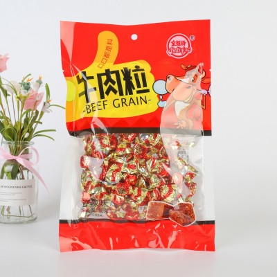 金鲤桥100g牛肉粒香辣沙嗲五香咖喱多口味手撕肉干零食年货批发图5