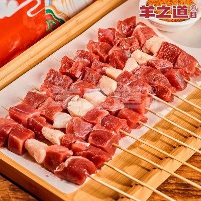 锡林郭勒内蒙羔羊肉串商用家用户外半成品烧烤食材新鲜羊肉串批发图5