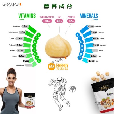 榛子仁土耳其原装进口Pasha帕夏去皮原味烘烤坚果一件代发包邮图2