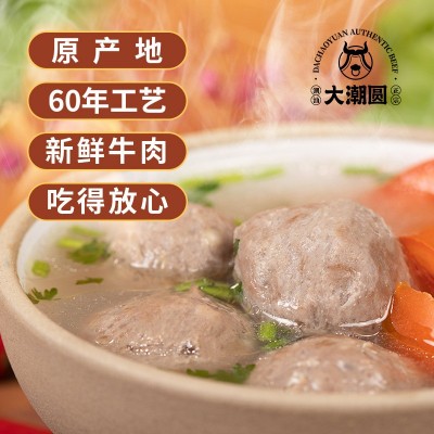 大潮圆团丸潮汕牛肉丸正宗手打手工潮州牛筋丸子潮州火锅食材批发图3