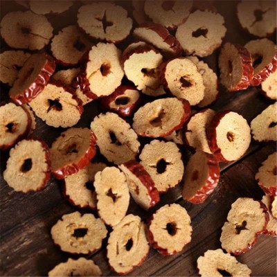 厂家供应新疆特产若羌红枣干香甜酥脆无核红枣片磨粉袋装茶用枣圈图1