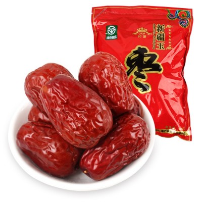 新疆特产和田玉枣500g袋装大个骏枣大红枣肉厚核小休闲零食招代理图2