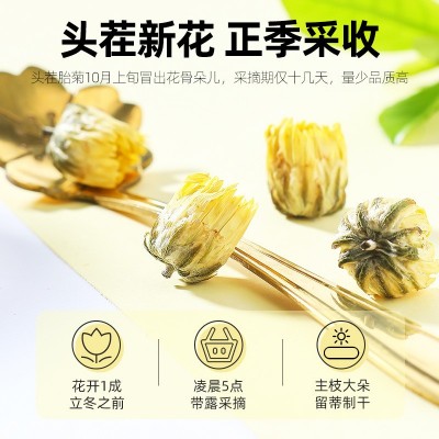 杞里香80g圆罐胎菊 桐乡头茬新花采摘胎菊王泡水花果茶菊花茶批发图3