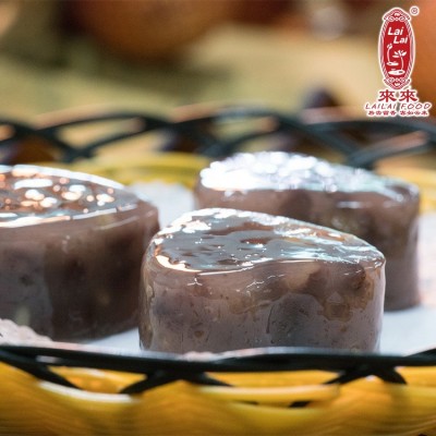 广式早点早茶心型红豆糕酒店早餐速冻糕点500g早茶甜品类半成品图2