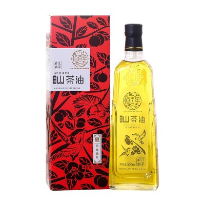 恒百年500ml山茶籽油有机食用油礼盒套装纯冷压榨油有机山茶油图5