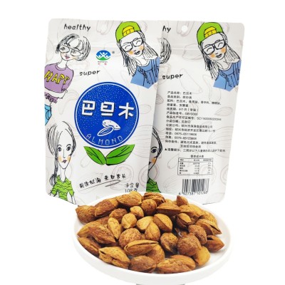 新货巴旦木批发坚果仁袋装108g 扁桃仁巴坦木大杏仁原味干果零食图4