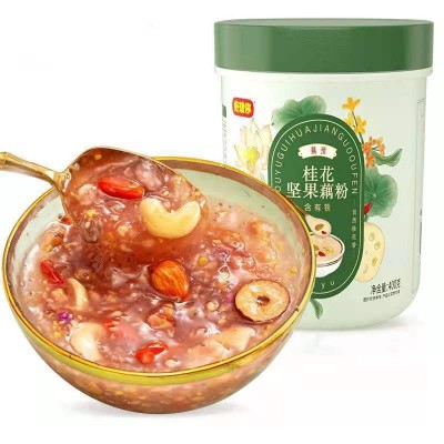 好想你桂花坚果藕粉400g/罐藕粉坚果羹营养速食纯藕粉健康早餐图4