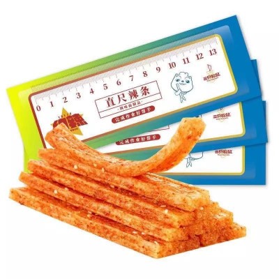 三只松鼠约辣直尺辣条110g/袋麻辣零食面筋校园辣片辣条大量批发