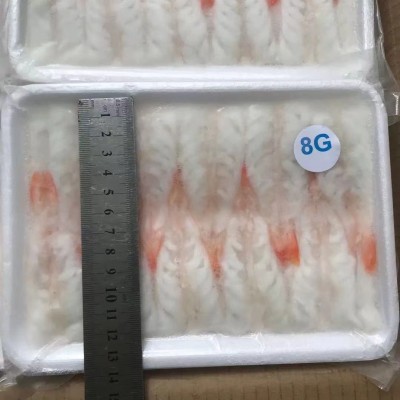 金月潭 寿司刺身玻璃虾 解冻即食南美白虾 玻璃虾8g*20尾寿司虾图4