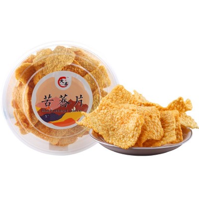 大丰食品 苦荞片手工荞麦锅巴圆盒装香辣味粗粮养生即食小吃零食图4