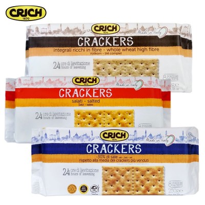 [样品]CRICH可意奇 梳打饼干250g/袋 意大利进口苏打饼干早餐零食