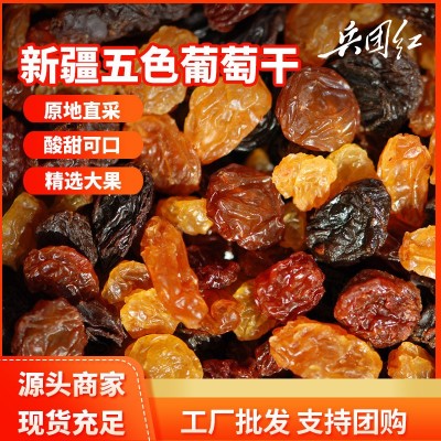 兵团红新疆特产五色葡萄干整箱大量批发休闲零食红香妃绿宝石