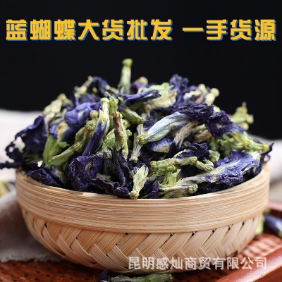 蓝色妖姬蓝蝴蝶花批发泰国花草茶蝶豆花过筛大货批发量大价优