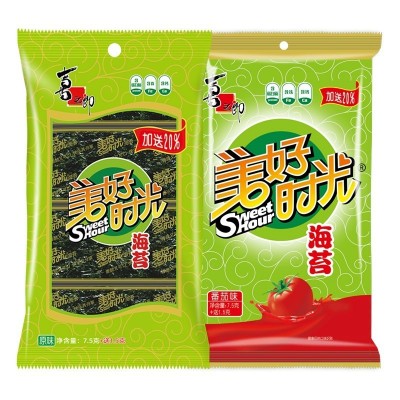 美好时光原味海苔7.5克*36小包整箱商用独立小包装零食供港出口图2