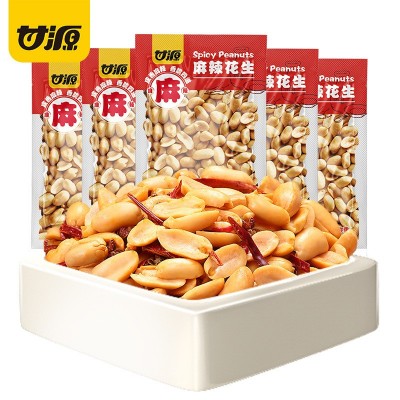 甘源南乳椒盐麻辣香辣紫薯花生醇香经典零食批发小包散装每箱5KG图5