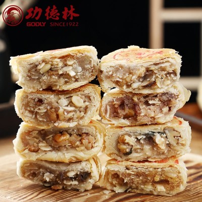上海功德林月饼和月礼盒装中华老字号送礼中秋酥皮老式苏式月饼图3