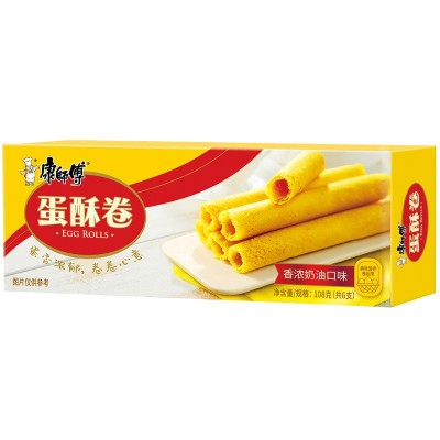 康师傅蛋酥卷108g*24盒 香浓奶油味休闲零食蛋卷饼干喜铺食品图4