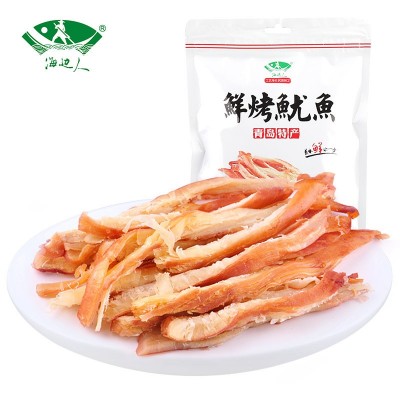 海边人 手撕鱿鱼丝200g鱿鱼条零食批发辣味碳烤即食海鲜青岛特产图2
