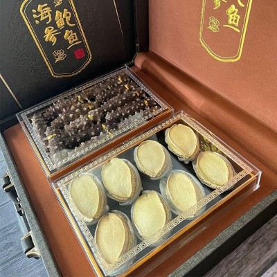 工厂直供参鲍礼盒大连海参鲍鱼礼盒干货非即食海参双拼海鲜礼盒图2