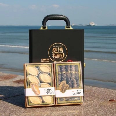 鲍鱼海参双拼海味干货干海参送礼高档海鲜礼盒淡干海参鲍鱼礼盒装图3