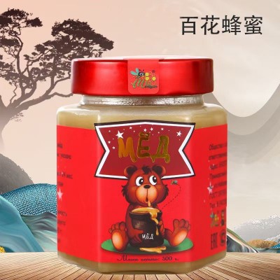 俄罗斯原装进口俄蜜源牌蜂蜜椴树蜜百花蜜荞麦蜜蒲公英蜜500g/瓶图4