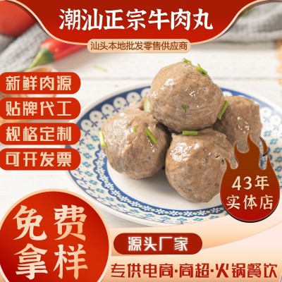 潮汕牛肉丸手打正宗牛筋丸潮汕美食丸子火锅烧烤餐饮店食材批发价