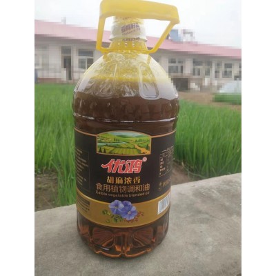 优鸿牌纯香胡麻调和油5L装家用食堂健康食用油量大从优图2