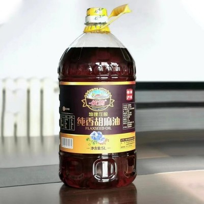 优鸿牌纯香胡麻油5L装家用食堂健康食用油量大从优图2