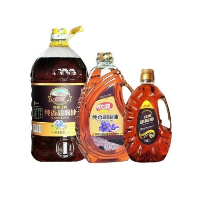 优鸿牌纯香胡麻油5L装家用食堂健康食用油量大从优图5