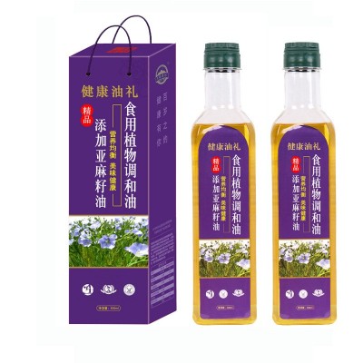亚麻籽调和油500ml/瓶 礼品节日福利礼盒装中秋节图4