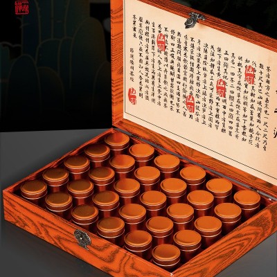 福建红茶金骏眉茶叶木质礼盒装30罐大红袍正山小种批发供货代发