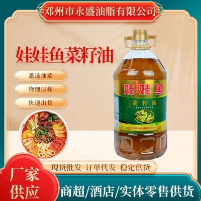 娃娃鱼醇香菜籽油 物理压榨非转基因菜籽油 5L桶装家用食用油批发