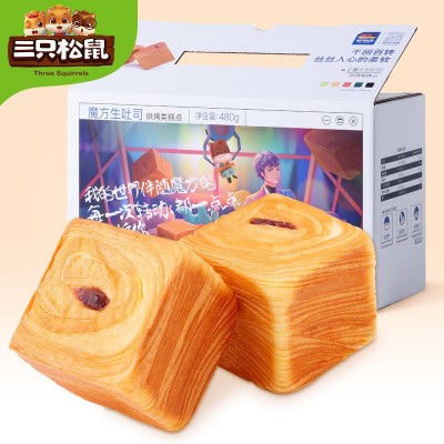 三只松鼠魔方吐司包红豆味炼乳夹心氧气吐司岩烧乳酪吐司海苔吐司图4