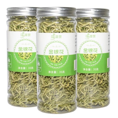 鸿仁堂 金银花茶瓶装罐装 金银花草茶 35g组合茶批发图4