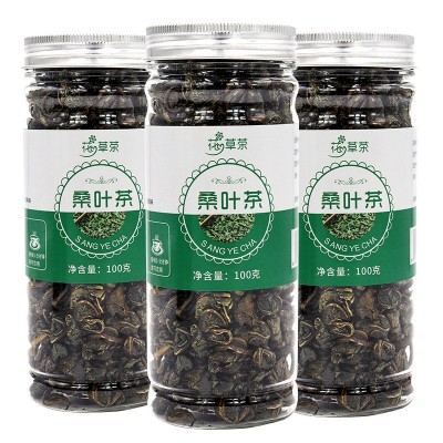 桑叶茶罐装批发 桑叶颗粒茶100克/罐 罐装花茶花草茶oem 一件代发