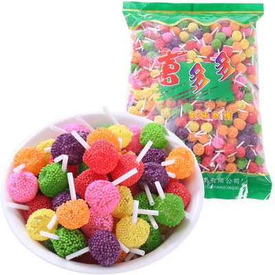 喜多多麻仔棒棒糖七彩珍珠棒棒糖果味软糖5斤/袋彩虹糖地摊零食图2