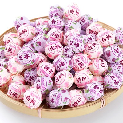 京特白桃棒棒糖水果味葡萄巨峰棒棒糖果网红零食结婚喜糖年货果汁图3