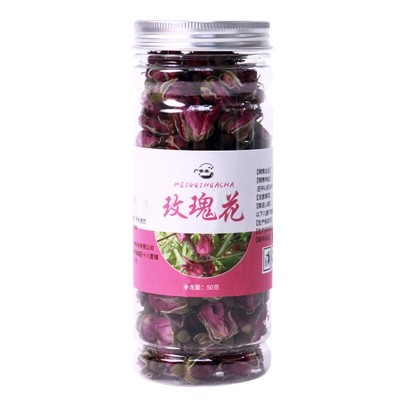 玫瑰红茶 玫瑰花茶厂家批发 重瓣玫瑰罐装50克 量大从优图5